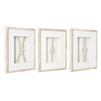 American Art Decor Naut Shore Framed Nautical Knots Wall Decor in Natural 3-piece set