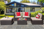 VONGRASIG 5 Piece All-Weather Patio Furniture Set with Ottoman