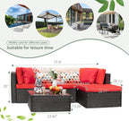 DEVOKO 5 Pieces All-Weather Patio Furniture Set with Cushions