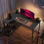 Small L Shaped Desk with Storage Shelves Corner Computer Desk