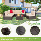 VONGRASIG 5 Piece All-Weather Patio Furniture Set with Ottoman
