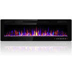 Bossin 30 to 72 inch Electric Fireplace Ultra-Thin and Silence Linear Recessed Wall Mounted Fireplace with Remote Control