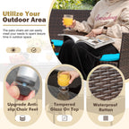 Homall 4 Pieces Outdoor Patio Furniture Sets Rattan Chair Wicker Set