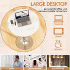 Homall Bistro Pub Table Round Bar Height Cocktail Table Metal Base MDF Top Obsidian Table with Black Leg 23.8inch Top - N/A