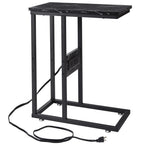 Javlergo Set of 2 C-Shaped Sofa Side Table, Small End Table for Living Room, Narrow Bedside/TV Tray Table