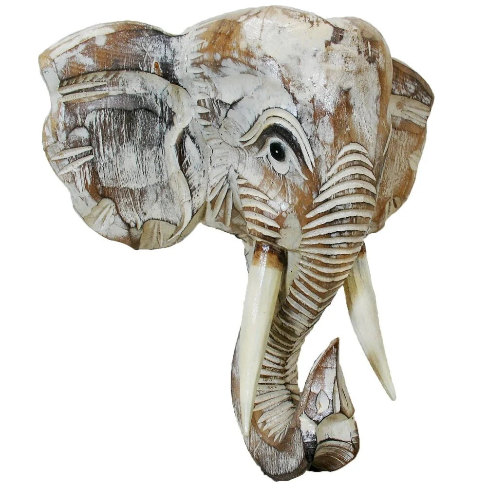 Wooden Elephant Head Wall D��cor