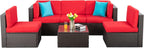 VONGRASIG 5 Piece All-Weather Patio Furniture Set with Ottoman