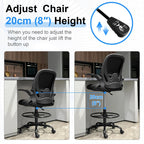 PRIMY Drafting Chair - Ergonomic Tall Office Chair with Lumbar Support