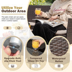 Homall 4 Pieces Outdoor Patio Furniture Sets Rattan Chair Wicker Set