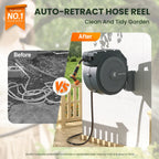 GIRAFFE TOOLS Hose Reel 1/2" 78 ft - Heavy Duty Wall Mounted Retractable