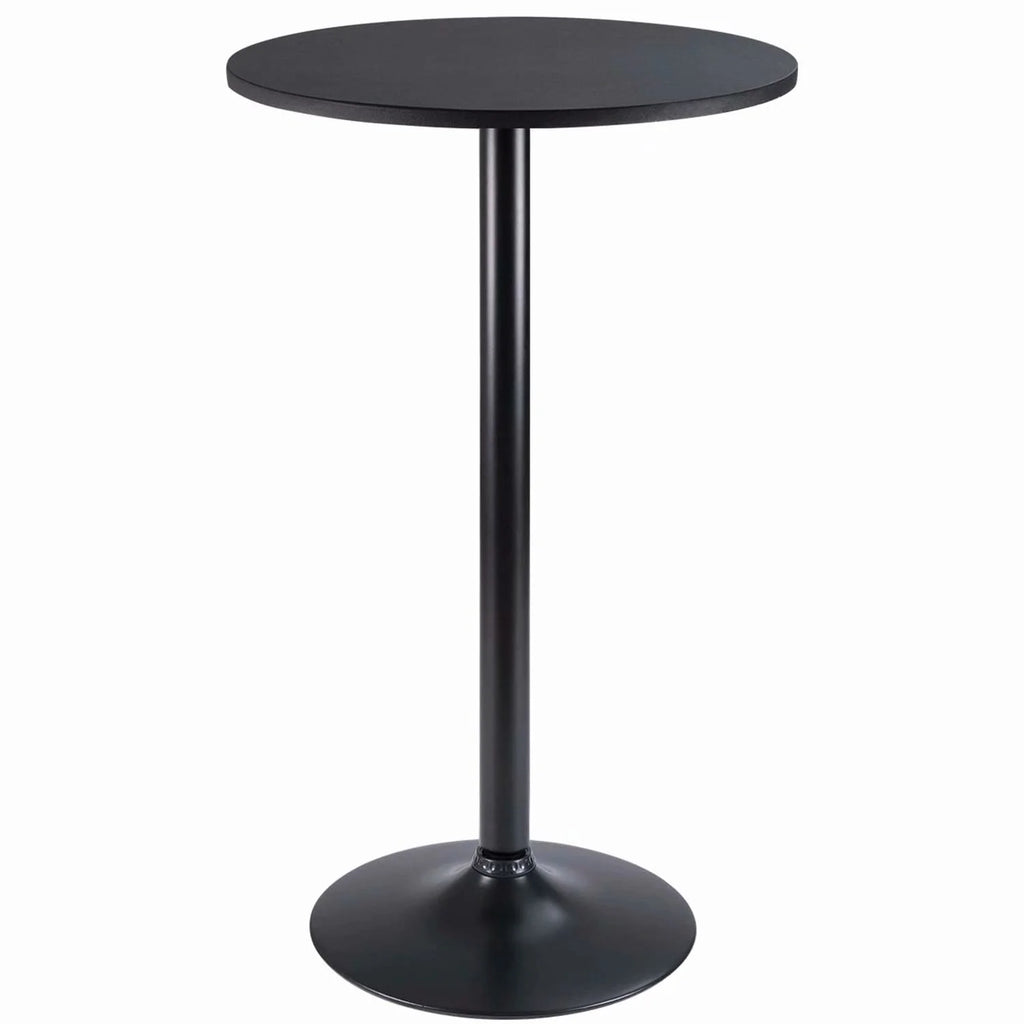 Homall Bistro Pub Table Round Bar Height Cocktail Table Metal Base MDF Top Obsidian Table with Black Leg 23.8inch Top - N/A