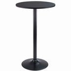 Homall Bistro Pub Table Round Bar Height Cocktail Table Metal Base MDF Top Obsidian Table with Black Leg 23.8inch Top - N/A