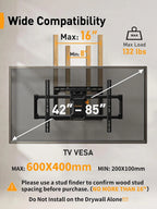 Perlegear Full Motion TV Wall Mount for 42-85 inch TVs