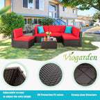 VONGRASIG 5 Piece All-Weather Patio Furniture Set with Ottoman