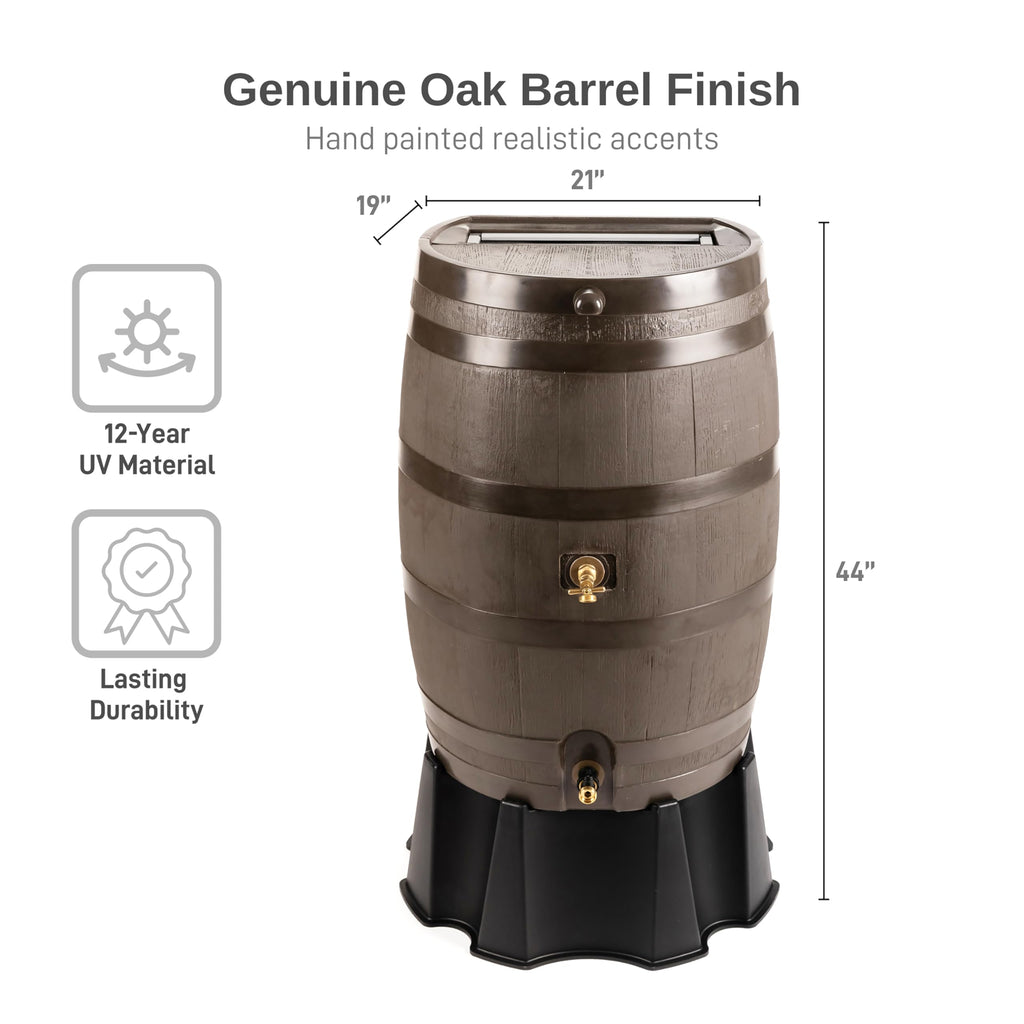 RTS Home Accents 50-Gallon Rain Barrel with Brass Spigot