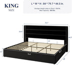 ALLEWIE Queen Size Lift Up Storage Bed with Wingback Headboard