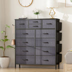 12 Drawer Dresser Fabric Tall Dressers for Bedroom Chest of Drawers