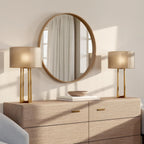 Classic Wooden Frame Farmhouse Round Wall Mirror