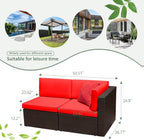 DEVOKO 5 Pieces All-Weather Patio Furniture Set with Cushions