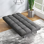 Futon Sofa Bed, Memory Foam Foldable Couch Convertible Loveseat Sleeper Daybed with Adjustable Armrests for Small Space