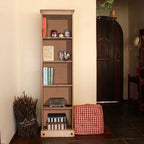 Wood Bookcase Tall Narrow Corona Collection | Furniture Dash