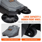 VEVOR Walk-Behind Hand Push Floor Sweeper, 5-Gallon Waste Container