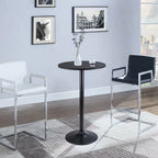 Homall Bistro Pub Table Round Bar Height Cocktail Table Metal Base MDF Top Obsidian Table with Black Leg 23.8inch Top - N/A