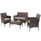 Homall 4 Pieces Outdoor Patio Furniture Sets Rattan Chair Wicker Set