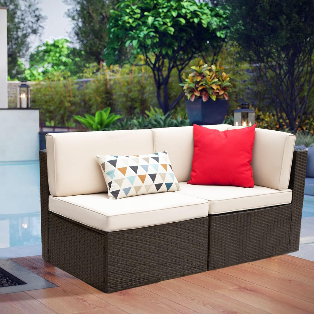 DEVOKO 5 Pieces All-Weather Patio Furniture Set with Cushions