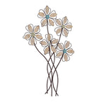 Adeco Metal Wall Decor Wall Hanging Sculptures with 5 Flowers