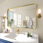 TOOLKISS Aluminum Alloy Round Corner Frame Vanity Mirror