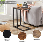 Javlergo Set of 2 C-Shaped Sofa Side Table, Small End Table for Living Room, Narrow Bedside/TV Tray Table