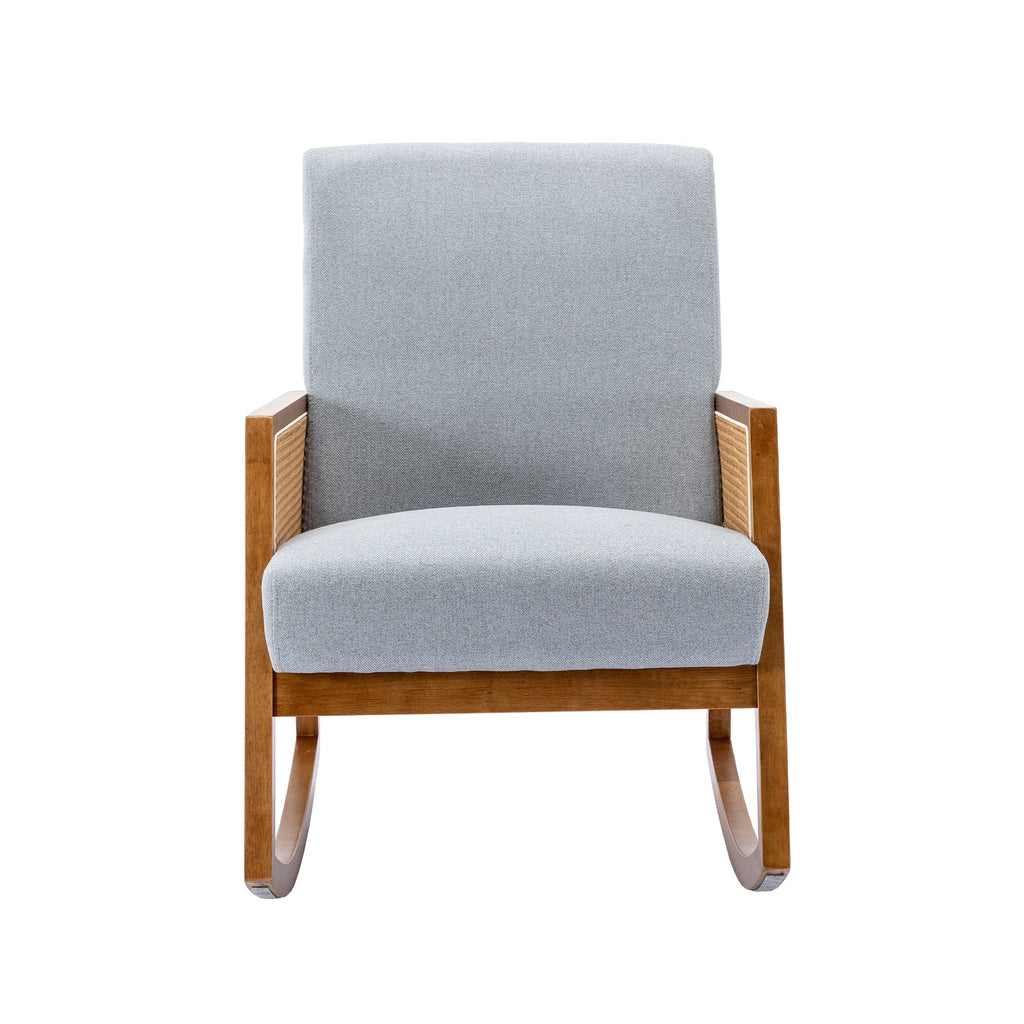 Living room Comfortable rocking chair living room chair Armchair Upholstered Tall Back Accent Glider Rocker