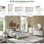48 Tall Farmhouse 5 Drawer Wood Dresser, Chest of Drawers for Bedroom