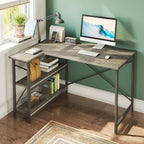 Small L Shaped Desk with Storage Shelves Corner Computer Desk