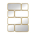 32 Inch Luxury Wall Decor Mirror, 8 Gold Finished Curved Metal Frames