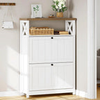 Moasis Shoe Storage Cabinet Organizer with 2 Compartments for Entryway Hallway