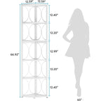 67 Tall Corner Shelf, Corner Bookshelf Bookcase Standing Shelving Unit
