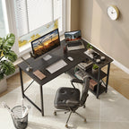 Small L Shaped Desk with Storage Shelves Corner Computer Desk