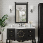 Modern Wall Mirrors, Rectangular Mirror with Wood Framed, Bathroom Mirror Barn Mirror Barn Door Mirror with Multi Size
