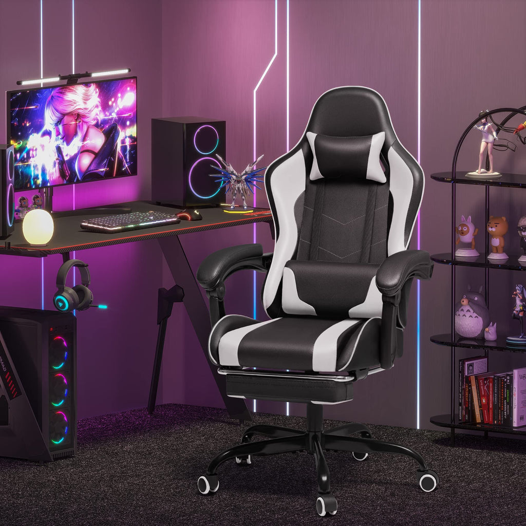HOMALL Gaming Chair with Footrest and Massage Support