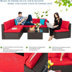 VONGRASIG 5 Piece All-Weather Patio Furniture Set with Ottoman