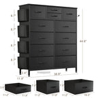 12 Drawer Dresser Fabric Tall Dressers for Bedroom Chest of Drawers