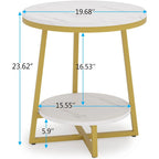 Industrial End Table, Round Side Table Table Small Coffee Accent Table