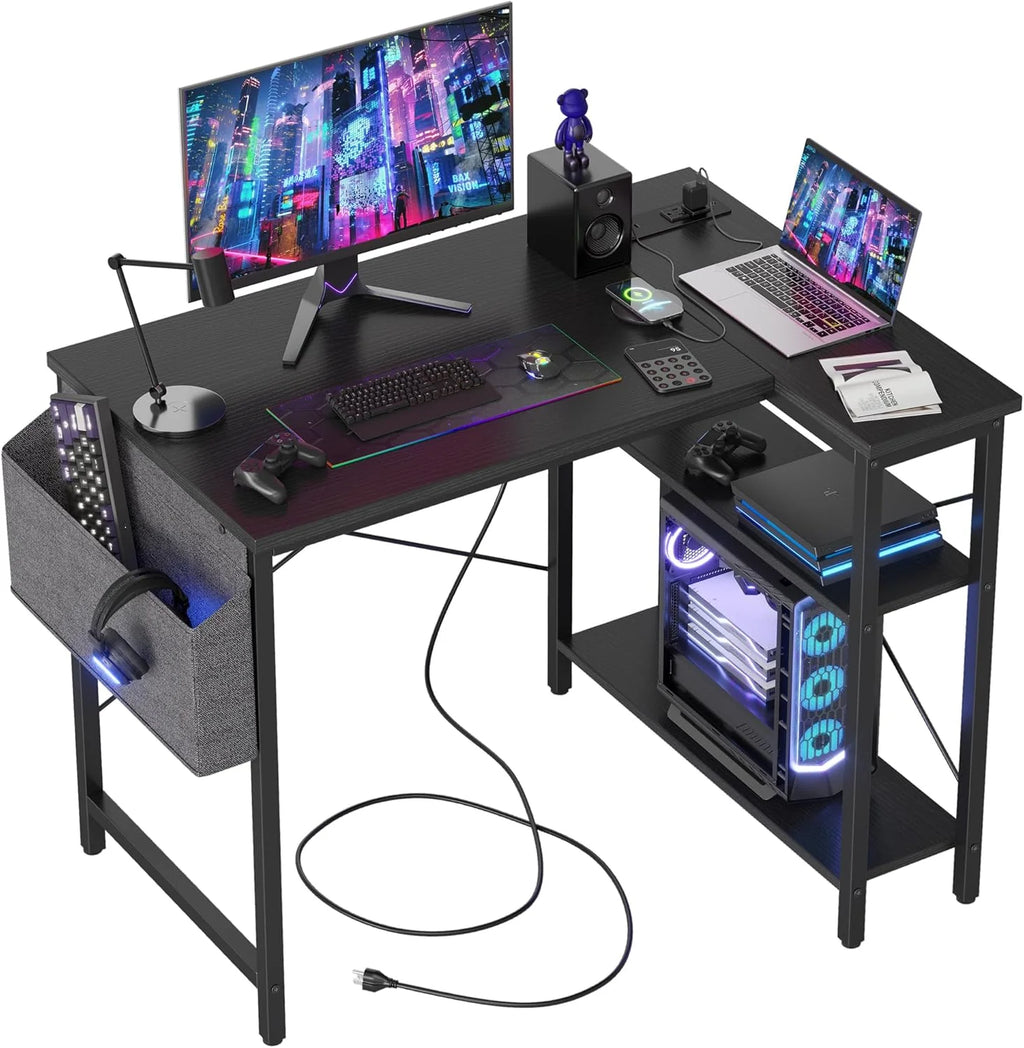 TIQLAB Small Computer Desk, 40 Inch L Shaped Desk