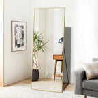 64x21 Full Length Floor Mirror with Stand Aluminum Alloy Frame,Wall-Mounted Mirror