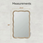 COZAYH Curved Scallop Wood Frame Accent Mirror