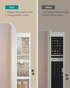 SONGMICS Jewelry Organizer, LED Jewelry Cabinet Wall/Door Mounted