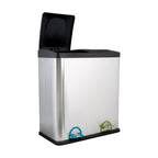 Organize It All 60 Liter 2 Compartment Stainless Recycle Bin