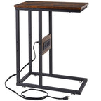 Javlergo Set of 2 C-Shaped Sofa Side Table, Small End Table for Living Room, Narrow Bedside/TV Tray Table